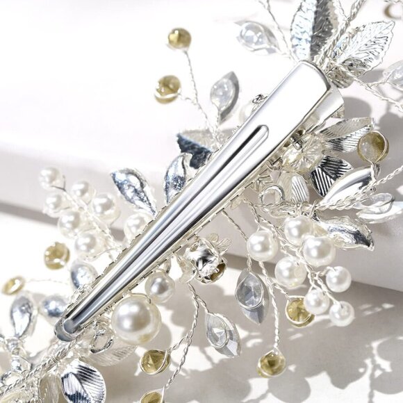 Wedding Hair Clip Comb Handmade Bridal Hair Accessories Silver Romantic main image 6